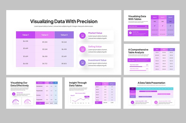数据表格统计信息展示PPT模板 - PPT派