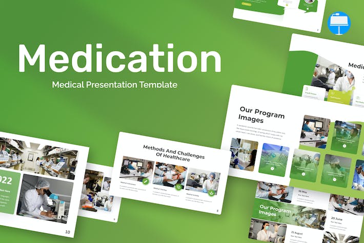 绿色创意医学药物主题keynote模板- PPT派