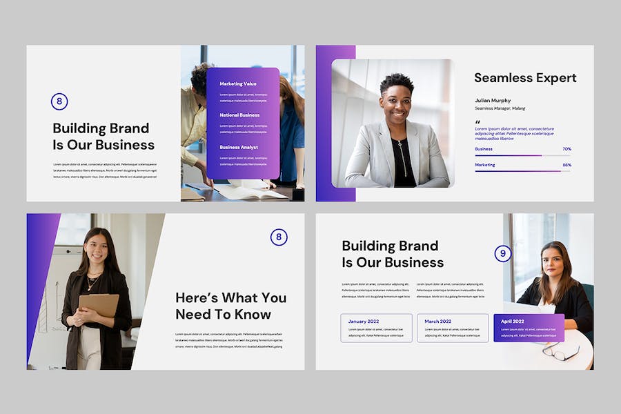 商务企业无缝运营方案PPT模板 - PPT派