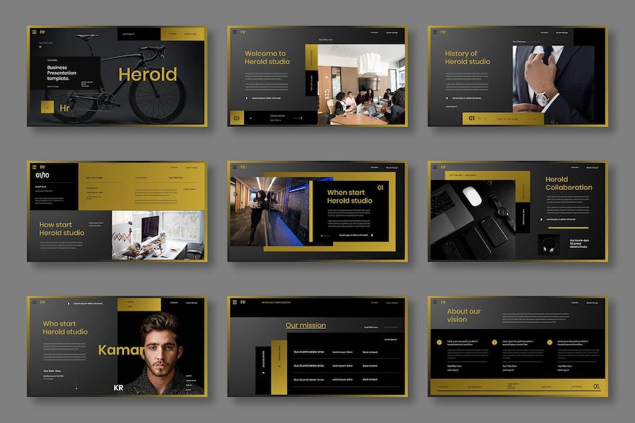 商务企业品牌形象视觉识别展示Keynote模板 - PPT派