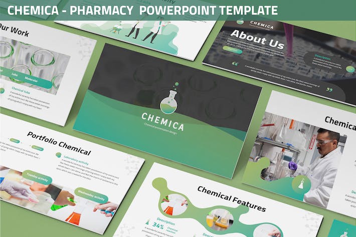 化学药房医药知识展示方案PPT模板 - PPT派