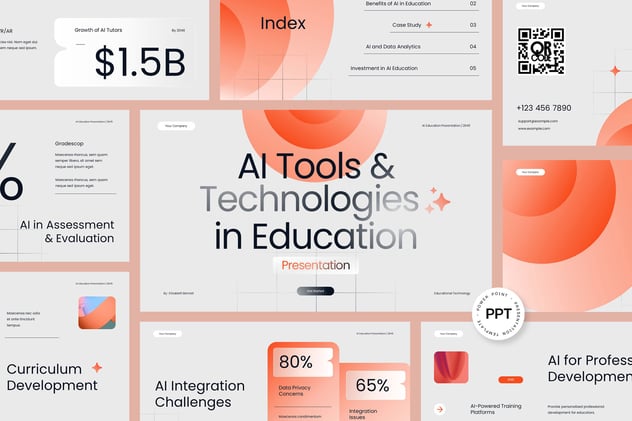 人工智能技术商业教育培训应用PPT模板 - PPT派