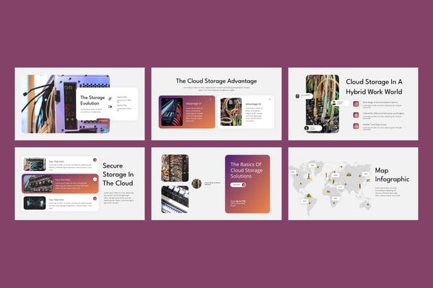 云存储技术行业解决方案PPT模板 - PPT派