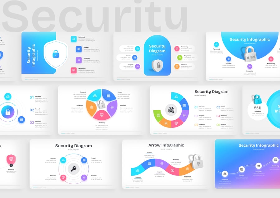 安全防护信息图形keynote模板 - PPT派