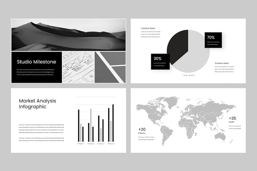 极简风格商务办公通用PPT模板 - PPT派