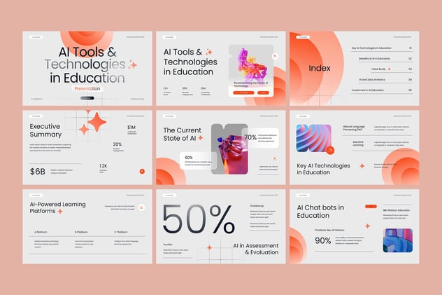 人工智能技术商业教育培训应用PPT模板 - PPT派