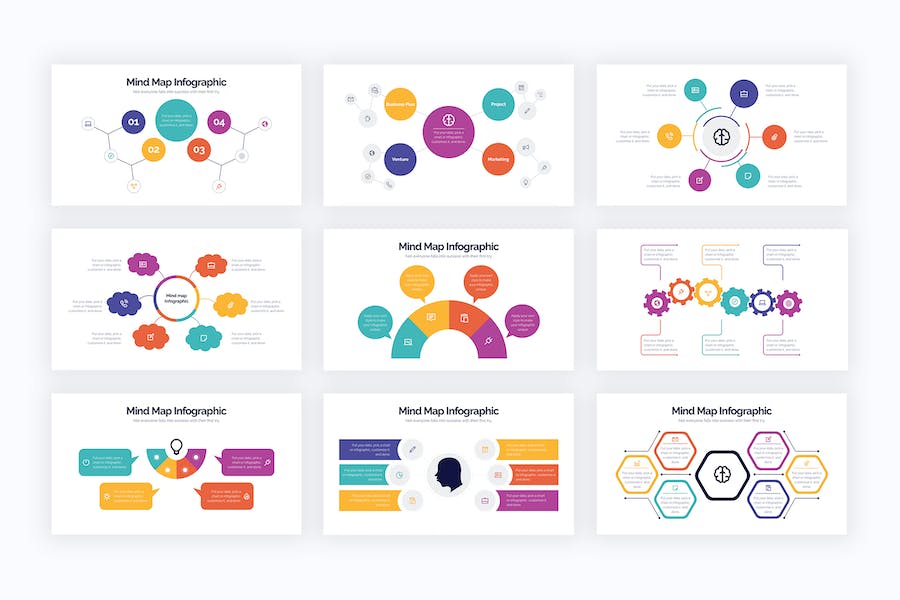 思维导图头脑风暴紫色创意商业策划Keynote模板 - PPT派