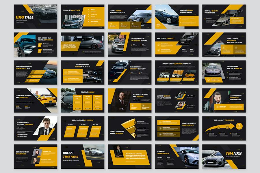 豪华汽车租赁高端出行服务方案PPT模板 - PPT派