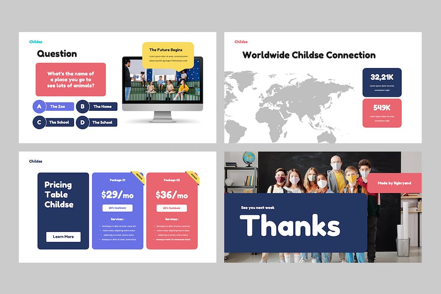 儿童教育培训课程内容设计PPT模板 - PPT派