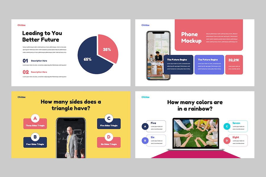 儿童教育培训课程内容设计PPT模板 - PPT派