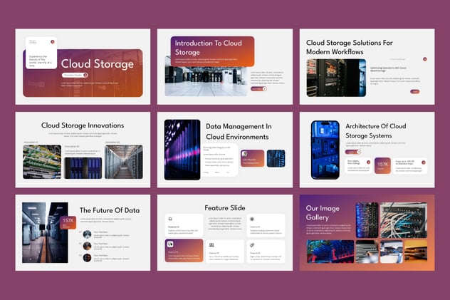 云存储技术行业解决方案PPT模板 - PPT派
