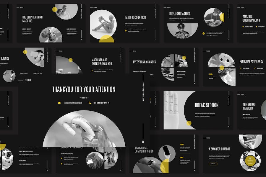 人工智能词汇学习指南PPT模板 - PPT派