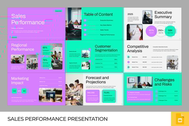 销售业绩报告分析PPT模板 - PPT派