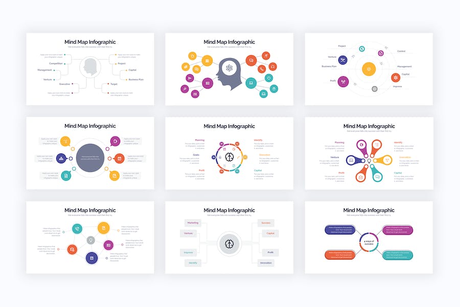 思维导图头脑风暴紫色创意商业策划Keynote模板 - PPT派