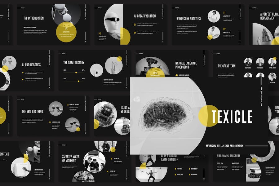人工智能词汇学习指南PPT模板 - PPT派