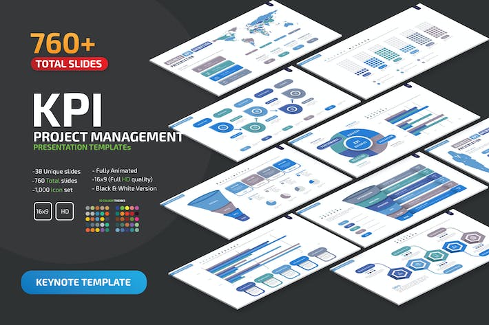 KPI性能指标商业融资报告Keynote模板 - PPT派
