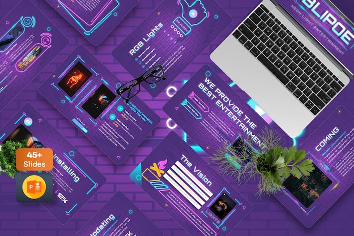 科技创新亮色技术展示方案PPT模板 - PPT派