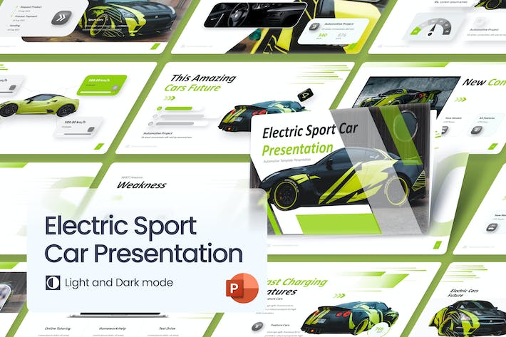 新能源电动跑车产品宣传展示PPT模板- PPT派