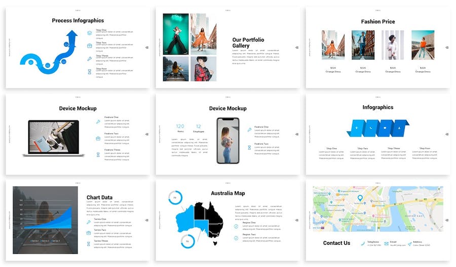 蓝色简约商务企业宣传PPT模板 - PPT派