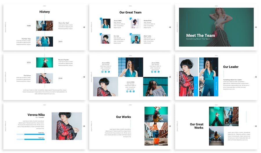 蓝色简约商务企业宣传PPT模板 - PPT派