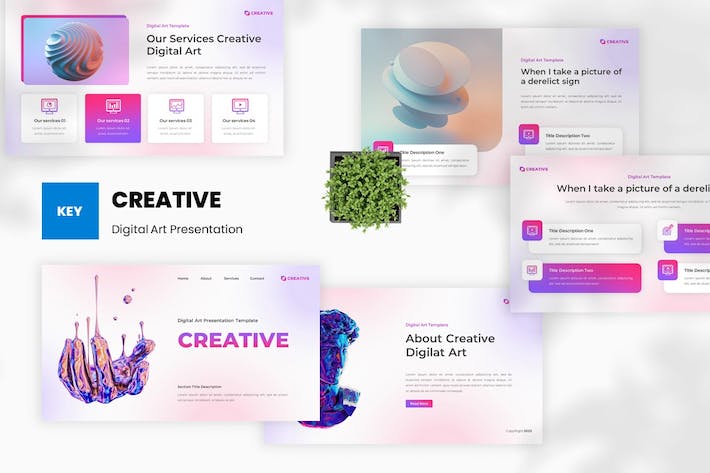 创意数码艺术讲述展示设计Keynote模板 - PPT派
