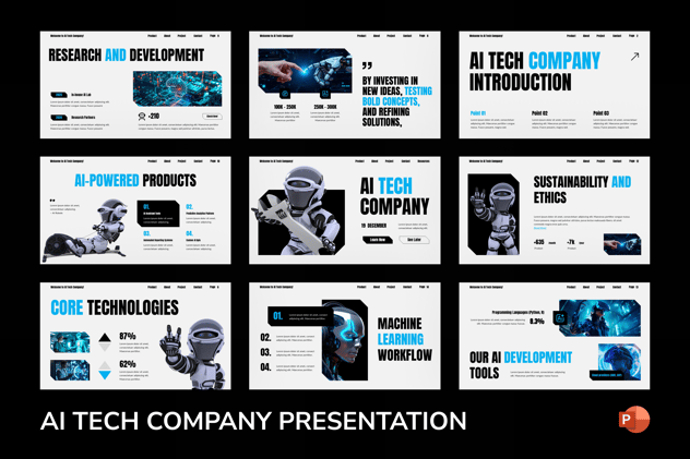 人工智能科技公司企业品牌宣传PPT模板 - PPT派