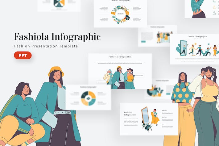 欧美风格时尚行业信息图形PPT模板 - PPT派