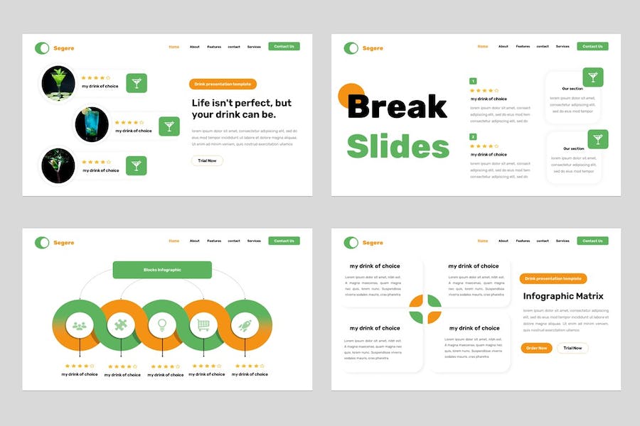 清新饮品饮料Keynote主题演讲 - PPT派