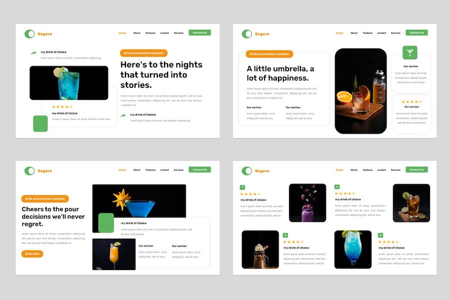 清新饮品饮料Keynote主题演讲 - PPT派