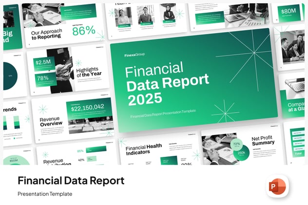 财务数据报告经营分析PPT模板 - PPT派