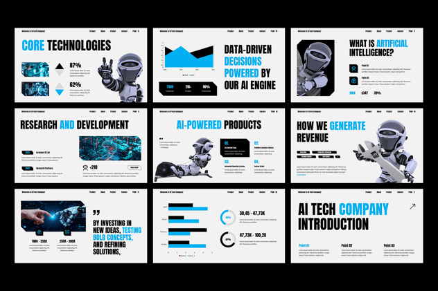 人工智能科技公司企业品牌宣传PPT模板 - PPT派