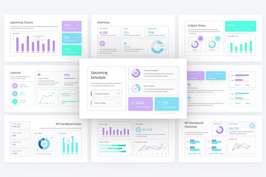 KPI-仪表板-渐变-PowerPoint-模板 - PPT派