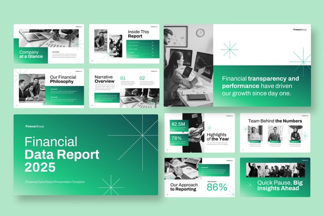 财务数据报告经营分析PPT模板 - PPT派