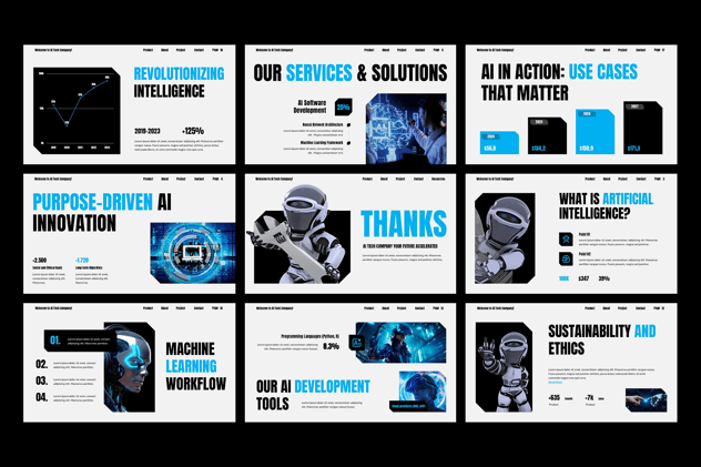 人工智能科技公司企业品牌宣传PPT模板 - PPT派