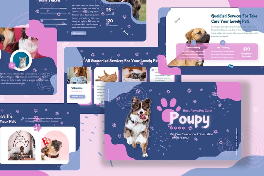 宠物护理服务推广宣传Keynote模板 - PPT派