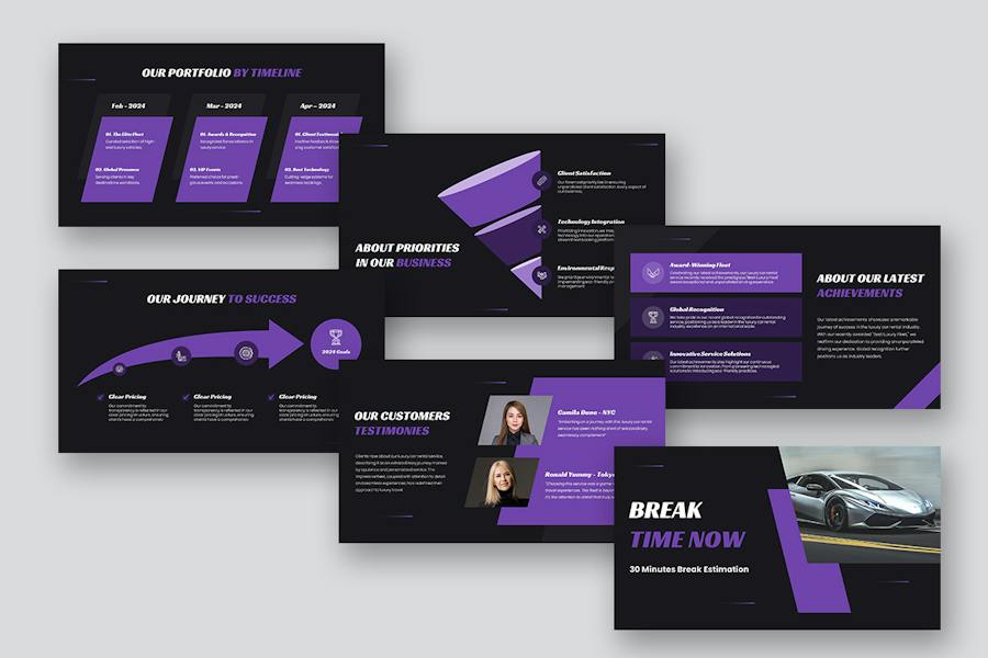 豪华汽车租赁高端出行服务方案PPT模板 - PPT派