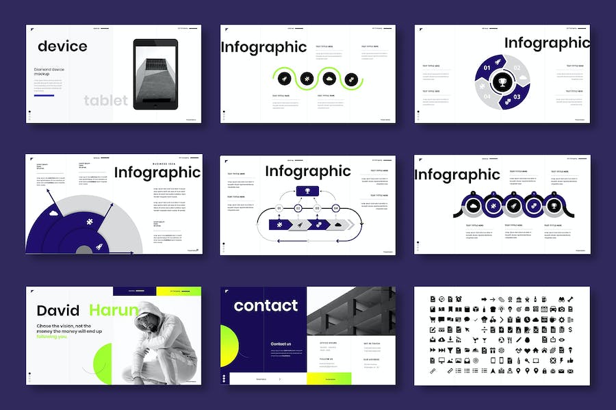紫色商务企业服务介绍PPT模板 - PPT派