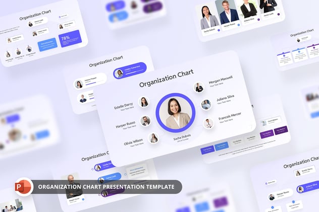 企业组织架构图设计PPT模板 - PPT派