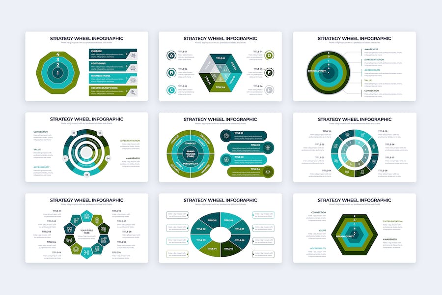 商业战略轮盘分析信息图表PPT模板 - PPT派