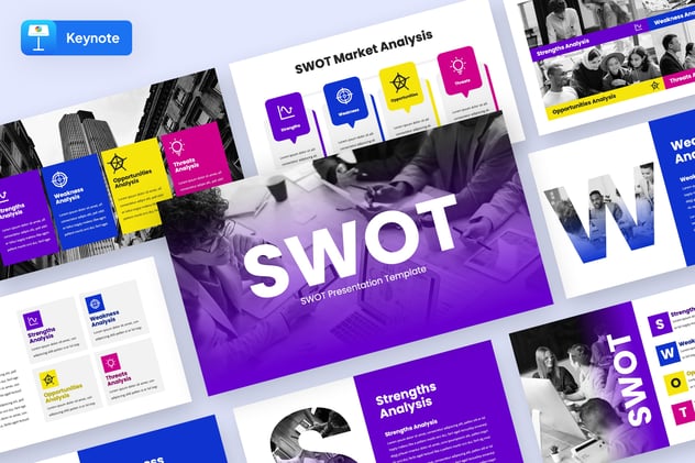 SWOT战略分析商业规划Keynote模板 - PPT派