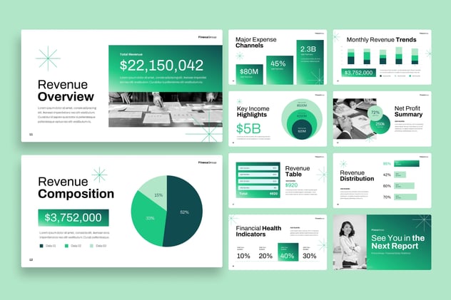 财务数据报告经营分析PPT模板 - PPT派