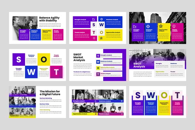 SWOT战略分析商业规划Keynote模板 - PPT派