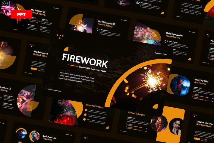 新年晚会烟火表演活动组织实施PPT模板 - PPT派