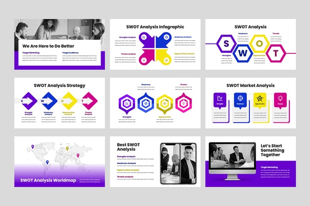 SWOT战略分析商业规划Keynote模板 - PPT派