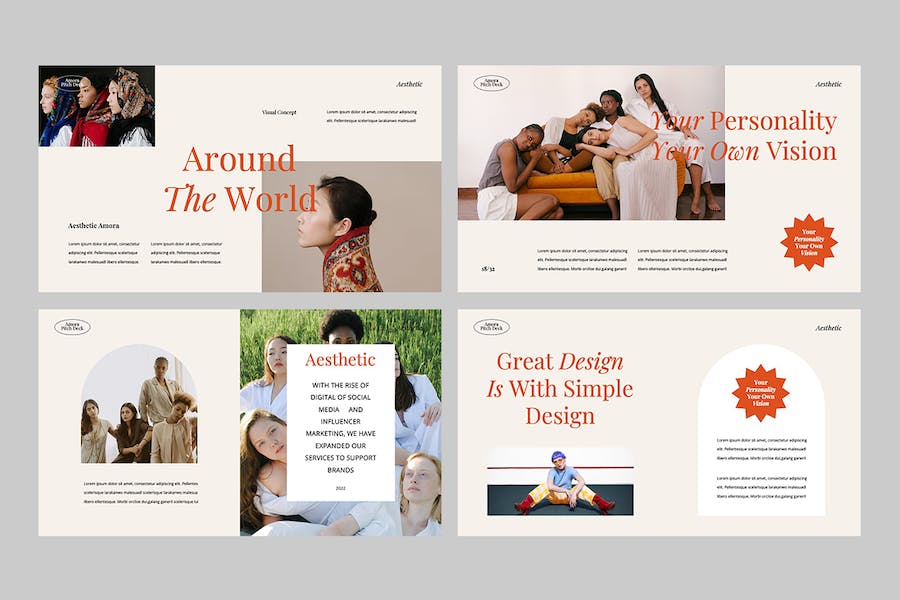 极简美学设计风格展示创意应用方案PPT模板 - PPT派