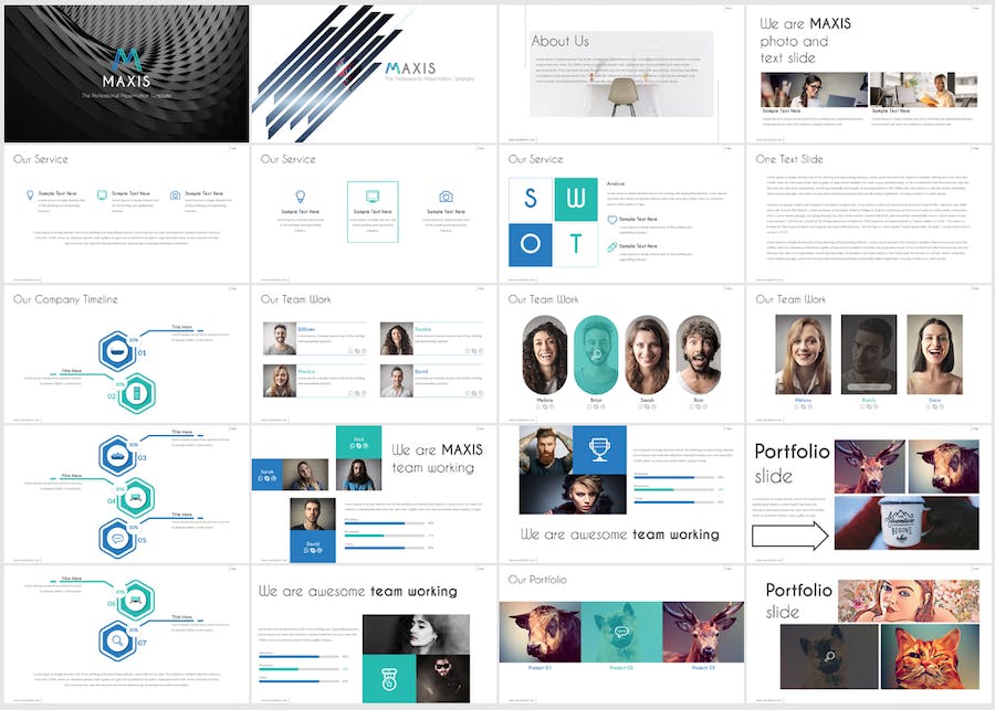 现代简约风格设计师作品集展示Keynote模板 - PPT派