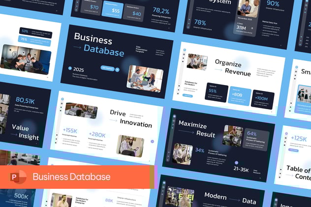 业务数据库信息管理系统PPT模板 - PPT派