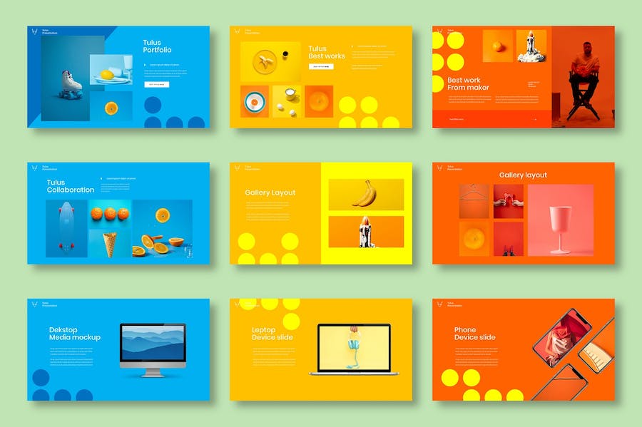 橙黄色创意商业策划Keynote模板 - PPT派