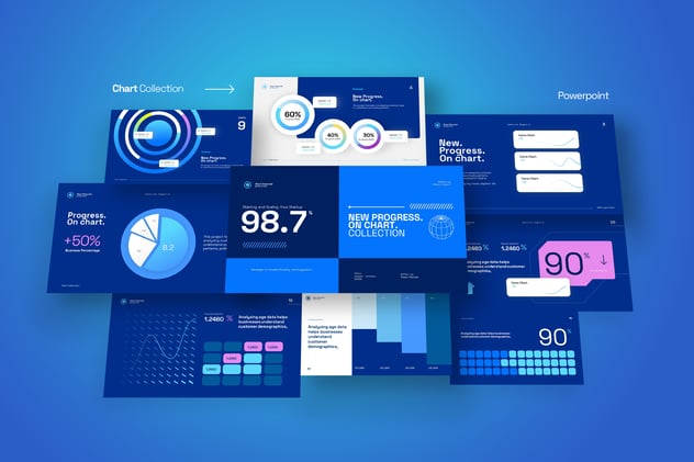 CD图表数据展示收集PPT模板 - PPT派