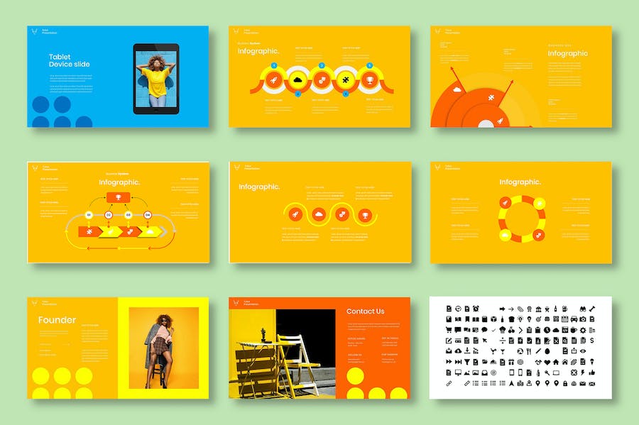 橙黄色创意商业策划Keynote模板 - PPT派